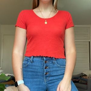 Red crop top